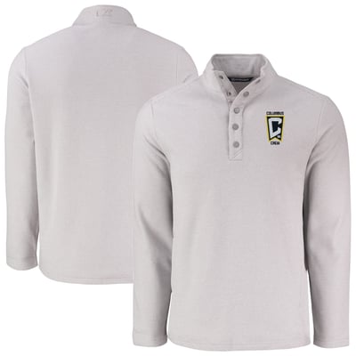  Columbus Crew Cutter & Buck Hunts Point Eco Textured Fleece Recycled Quarter-Snap Pullover - Gray